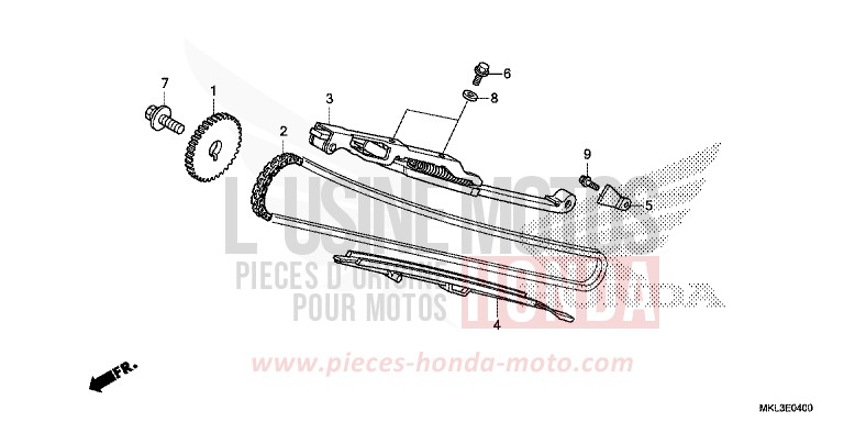 NOCKENWELLENKETTE/SPANNVORRICHTUNG von NC750X "Meca" GLINT WAVE BLUE METALLIC (B197) von 2019